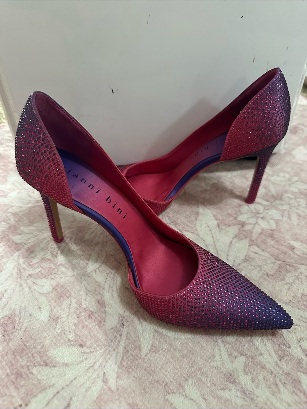 Gianni Bini Pink to Purple Ombre Crystal Pointed-Toe Stiletto Pumps